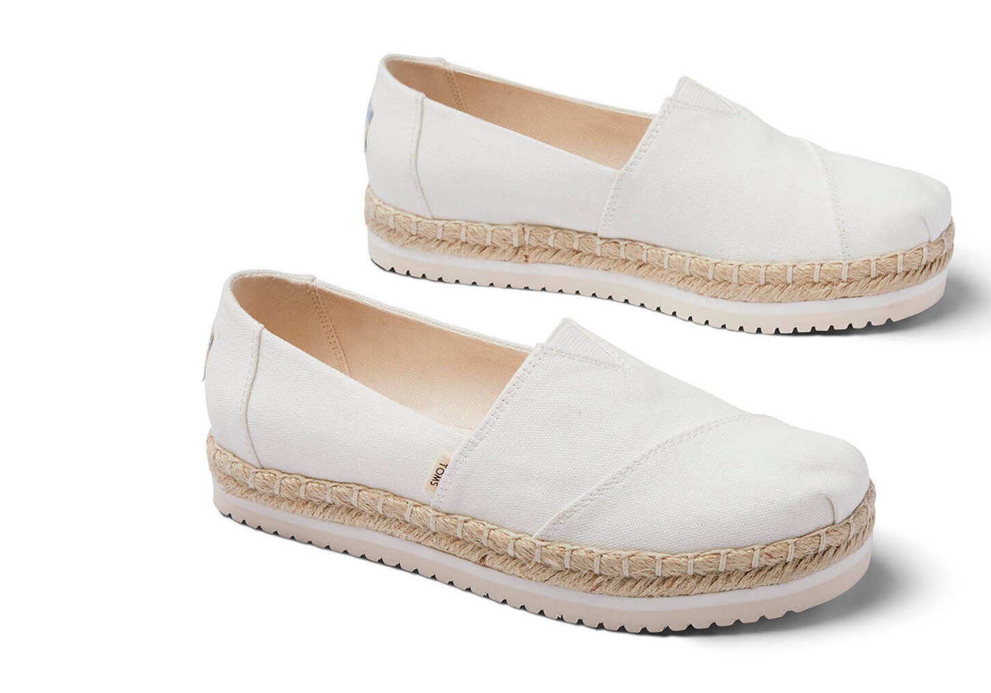 Toms Espadryle Damskie Białe - Alpargata Platform - 34GLWTUHO